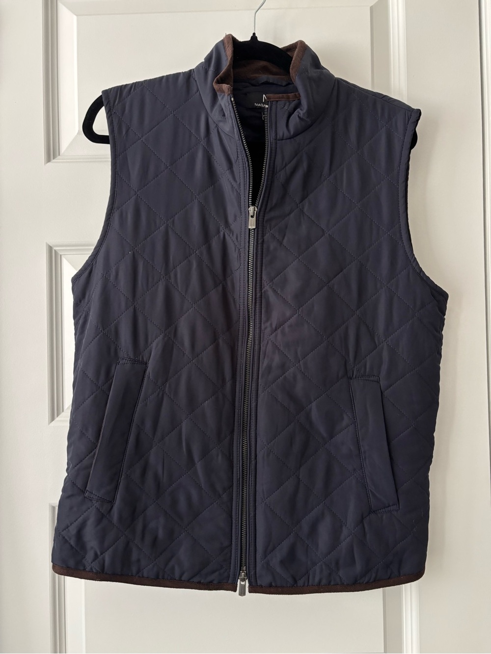 Magaschoni Quilted Vest Navy Size S